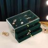 New 1pc Three-layer Velvet Jewelry Box Transparent Drawer Type Earring Bracelet Organizer Display Box Jewelry Diy Storage Box
