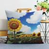Sunflower Print Decorative Pillowcase Bedroom Living Room Square Cushion Pillowcase