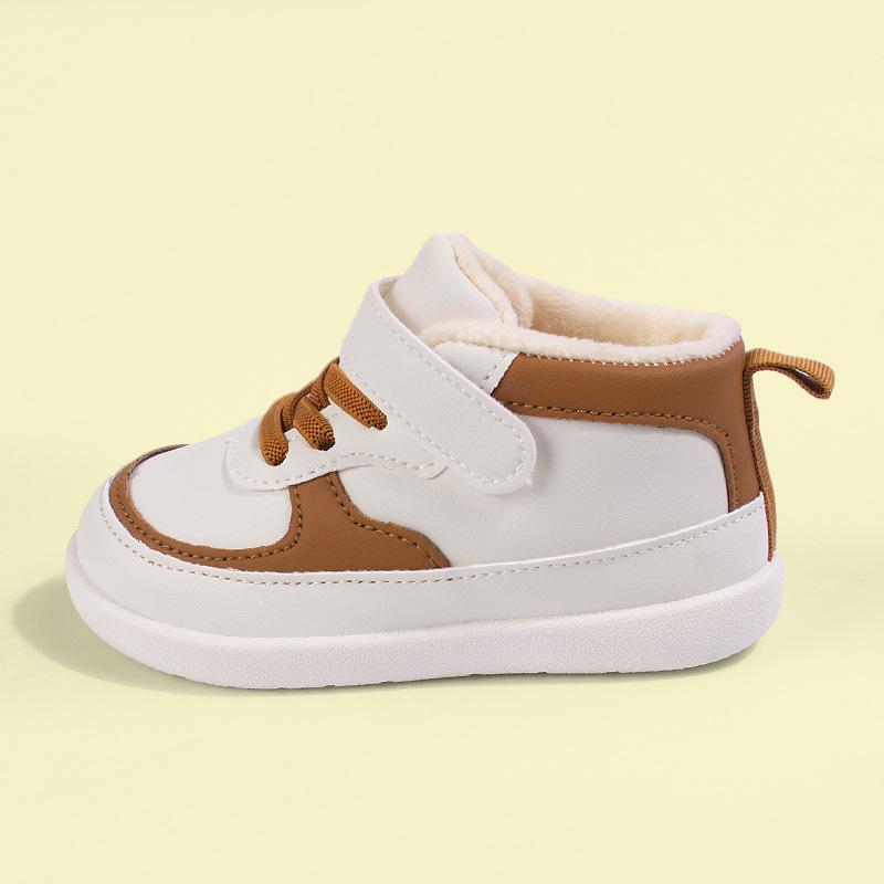 Warm Winter Cotton Sports Shoes for Toddlers - Soft Sole, Plush Lining, Magic Tape Closure, Unisex 22/14.0cm