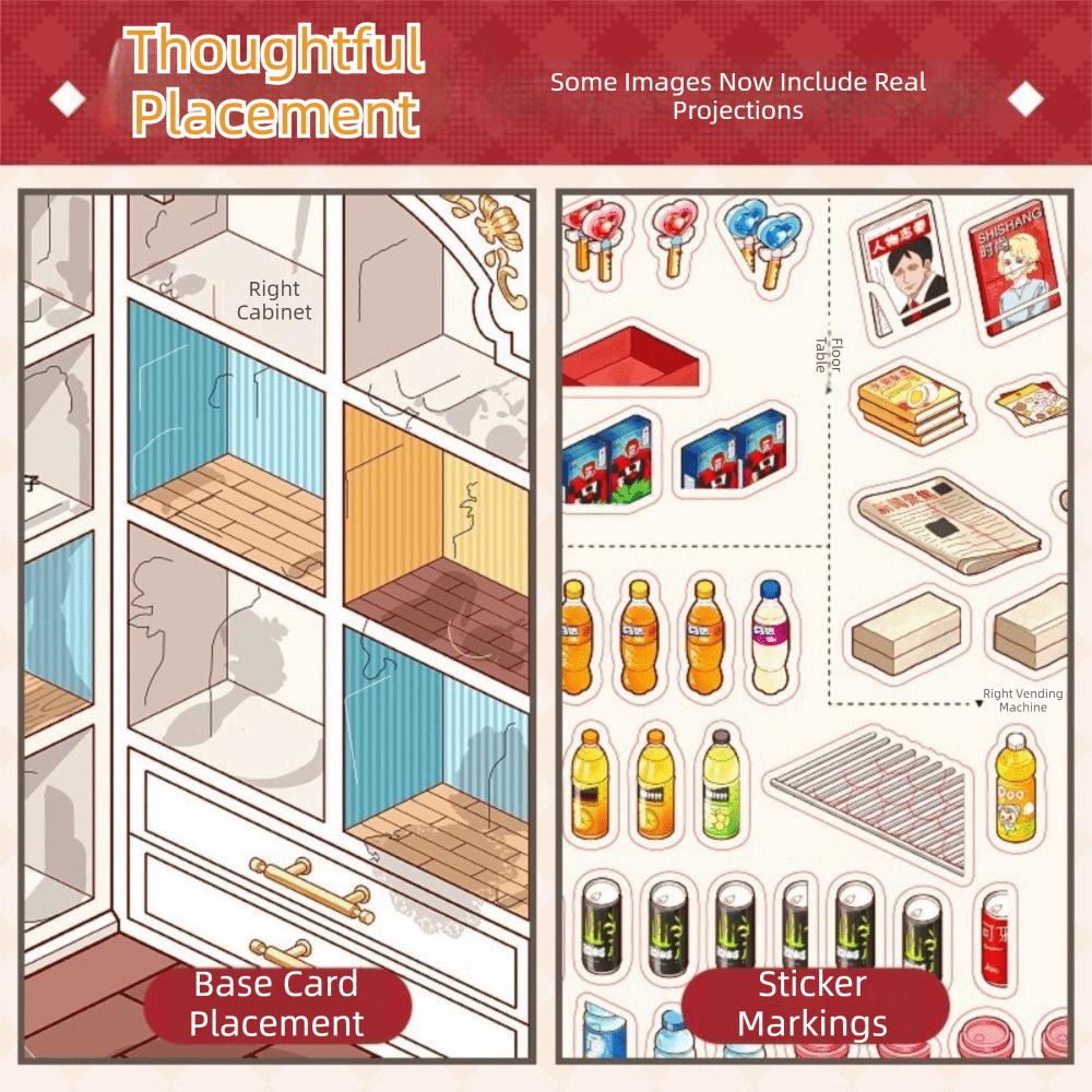 Layered Scene 3D Scenery Stickers Store Theme Stacking Sticker Book  Journaling