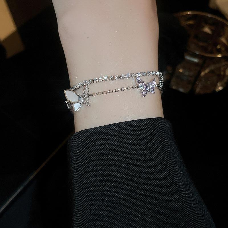 Zircon glass bead square love adjustable bracelet trendy fashion bracelet light luxury high-end jewelry women