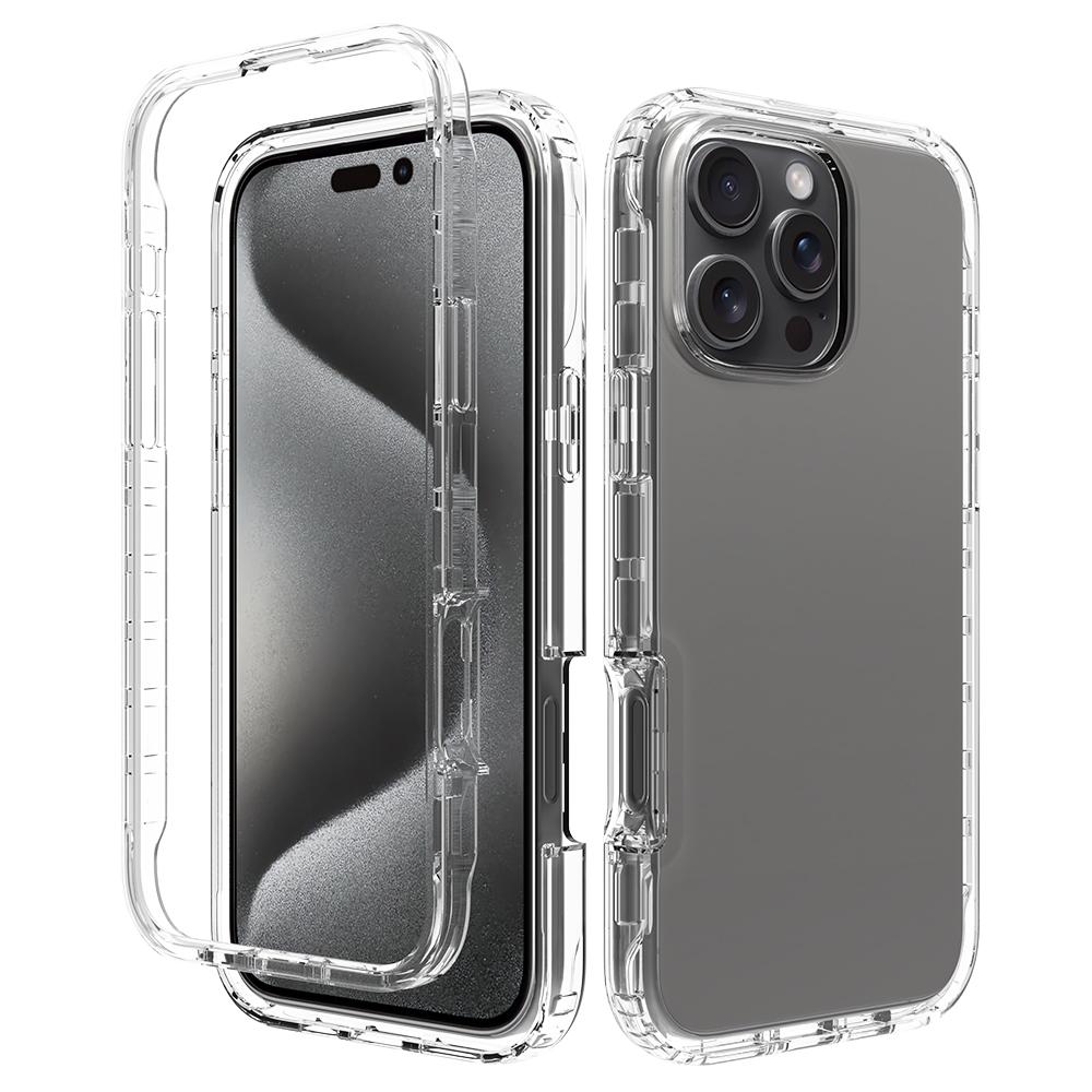 

For iPhone 16 Pro Max Clear Case Shockproof TPU+PC Hybrid Phone Cover A