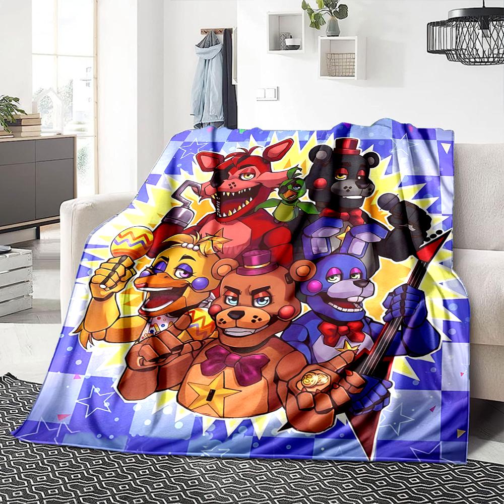 1Pc Five Nights Freddy'S Blanket For Couch Bed Plush Cozy Fuzzy Blanket Super Soft Warm Blankets For Fall And Winter 0918218
