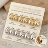 6pairs Gold Plated Waterdrop Earring Set Glossy Finish Hanging Dangle Earring  Daily Wear