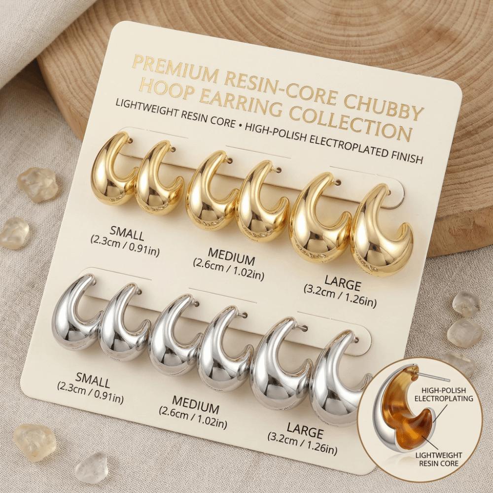 6pairs Gold Plated Waterdrop Earring Set Glossy Finish Hanging Dangle Earring  Daily Wear