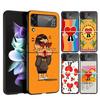 Bad Bunny Heart Case Phone Cover for Samsung Galaxy Z Flip 6 5 4 3 5G ZFlip6 ZFlip5 ZFlip4 ZFlip3 Black Hard Trend Fundas
