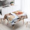 Breakfast Gourmet Printed Tablecloth Stain Resistant Waterproof Rectangular  Kitchen Table Decoration Home Decor