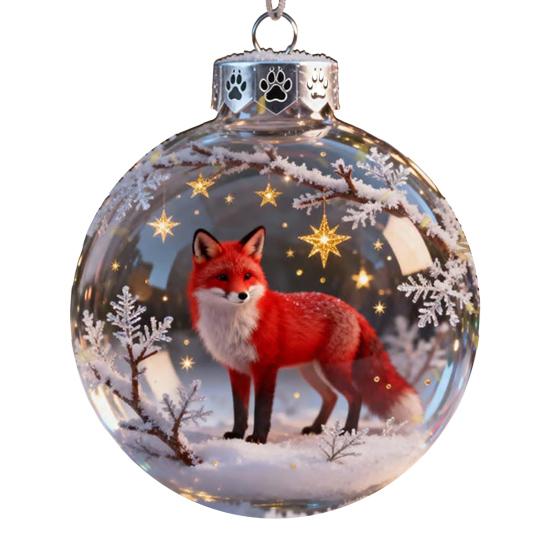 3D Zvířecí Vánoční Dekorace Průhledná Plastová Vánoční Koule Závěsné Ozdoby s Třpytivými Hvězdnými Akcenty pro Zimní Svátky Dekorace na Stromek