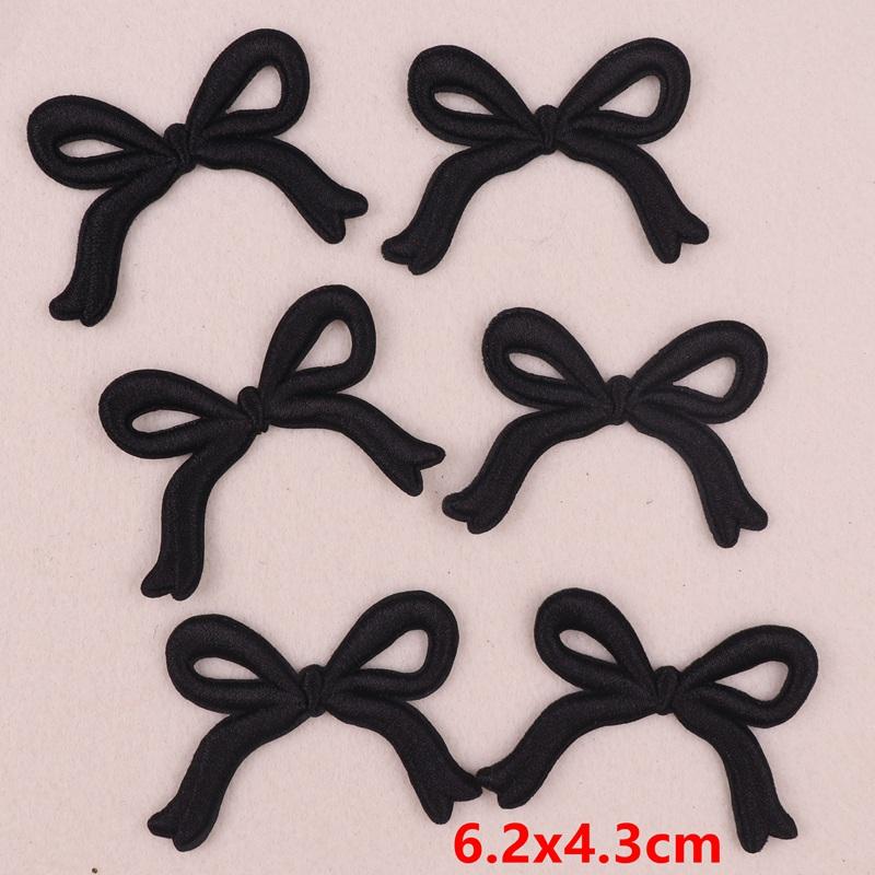 10PCS Pink Bow Embroidery Patches Iron On Patches For Clothing Cartoon Cute Pink Patches On Clothes Kids Stickers DIY Applique