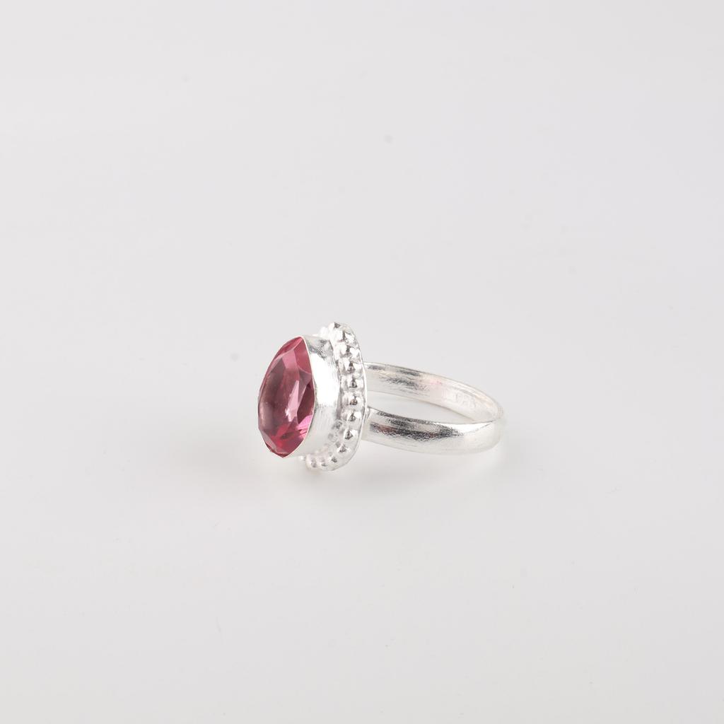 Pink Tourmaline Gemstone 925 Sterling Silver Handmade Jewelry Partywear Ring For Women RR-77-2
