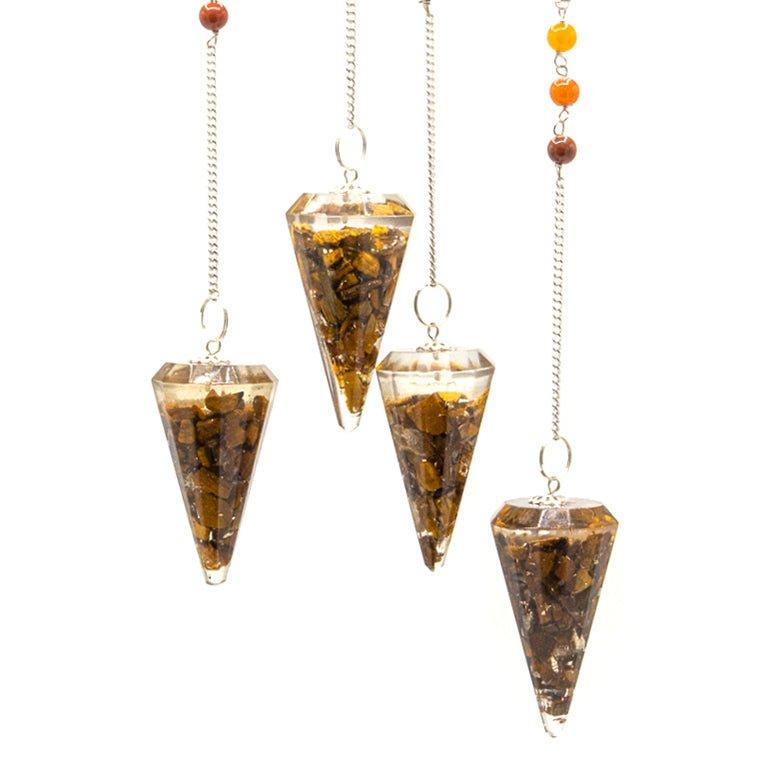 Orgonite Dowsing Pendulum - Tiger's Eye Chakra