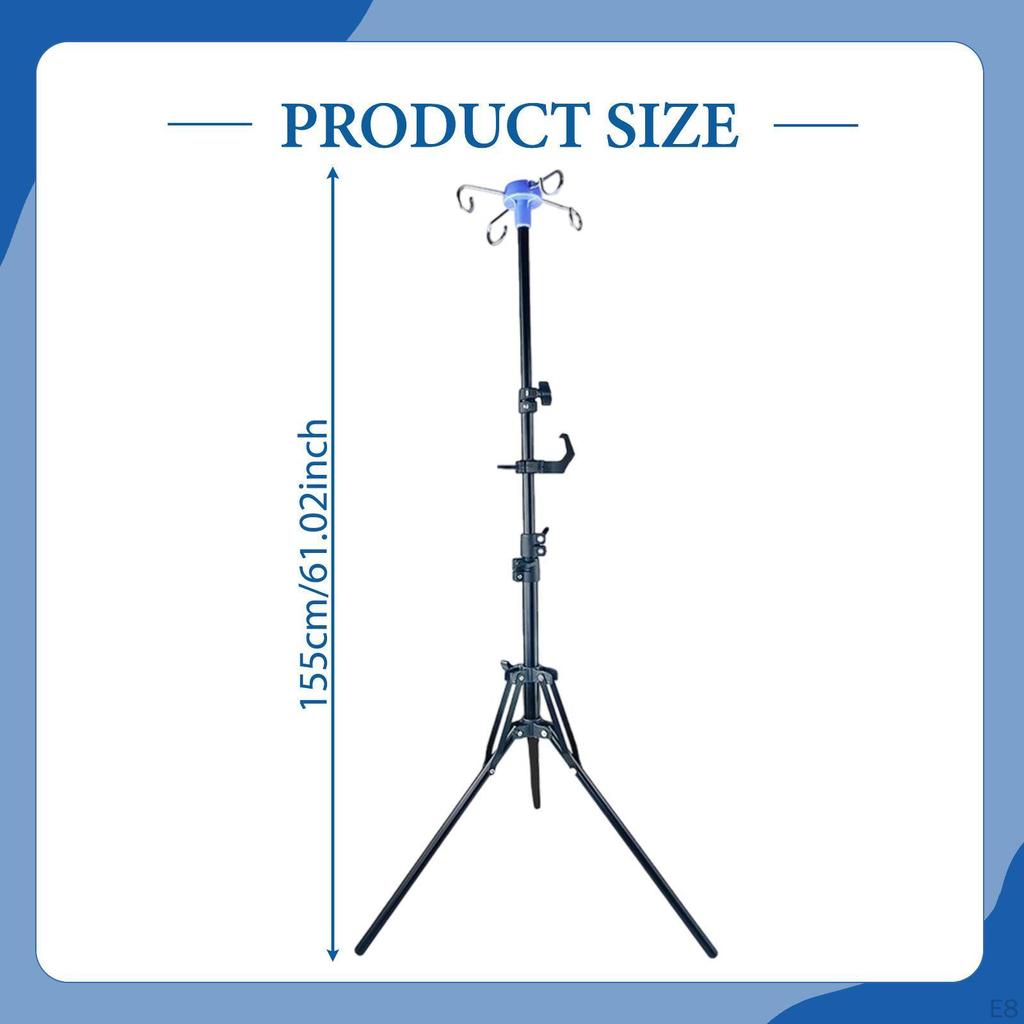 Infusionsständer Verstellbar Tropfbeutelständer Ernährungsschlauchhalter Faltbar für Bett Pflege Reise
