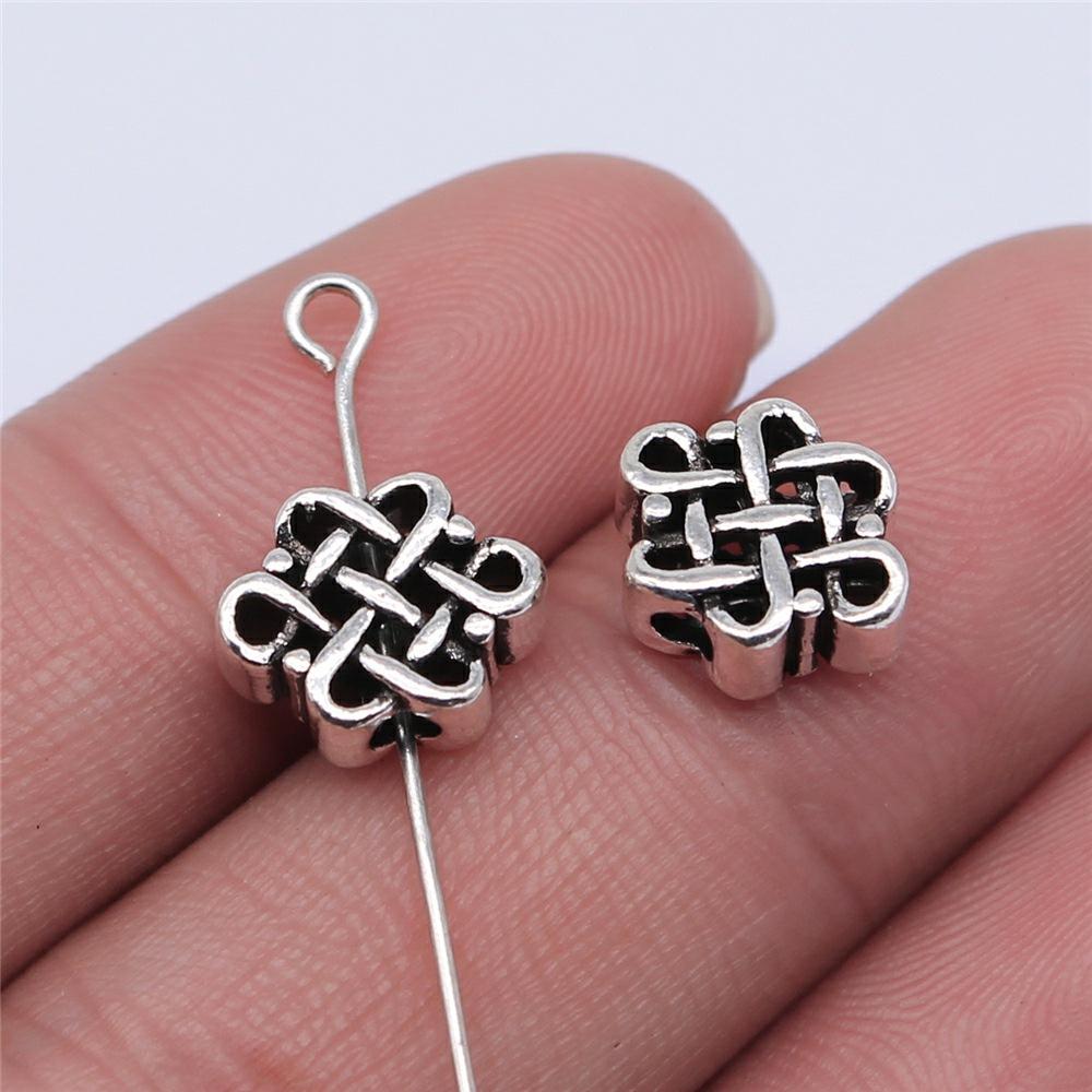 20pcs Chinese Knot Pendant Charms Antique Silver Color Chinese Knot Lucky Charms Jewelry DIY Chinese Knot Charms