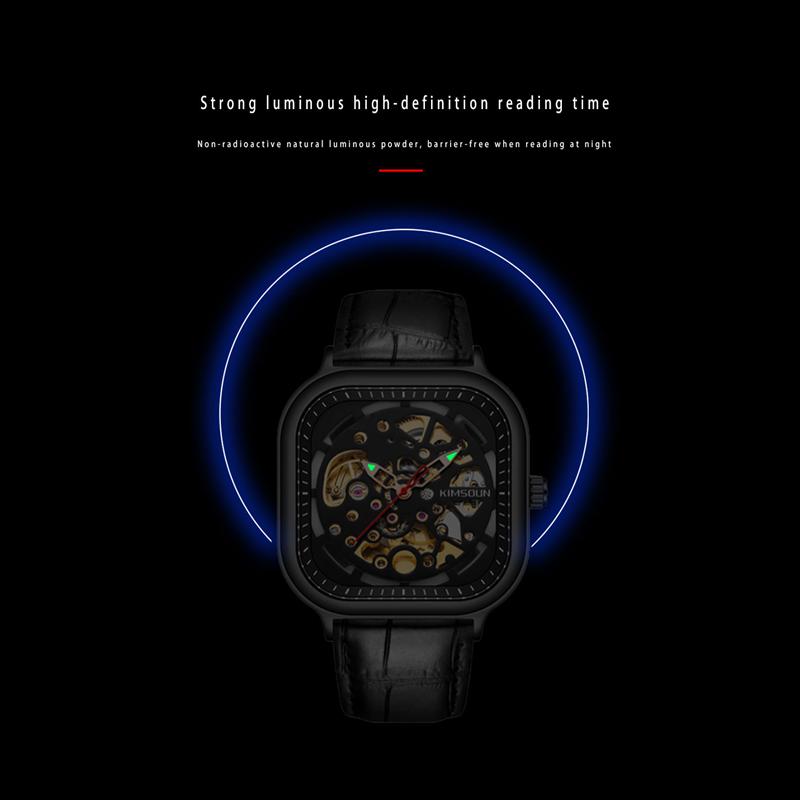 KIMSDUN Herrenuhr Top Marke Luxusuhr Mode Quadratisch Automatik Mechanisch Tafelschliff Herrenuhr