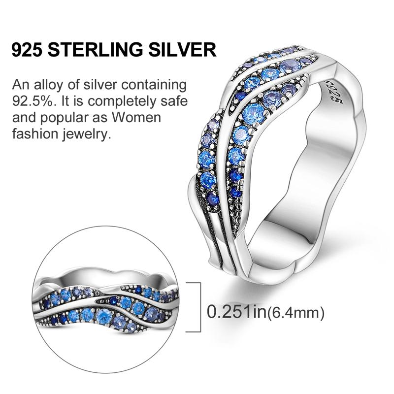 Originální stříbrný prsten 925 Barevné diamanty Zirkony Prsten na prst Pro ženy Šperky Svatební Zásnubní Dárek k narozeninám