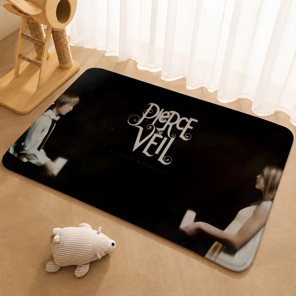 P-Pierce The Veil Band Collide With The Sky Floor Mat Floor Mat Soft Flannel Non-Slip Door Rug for Living Room