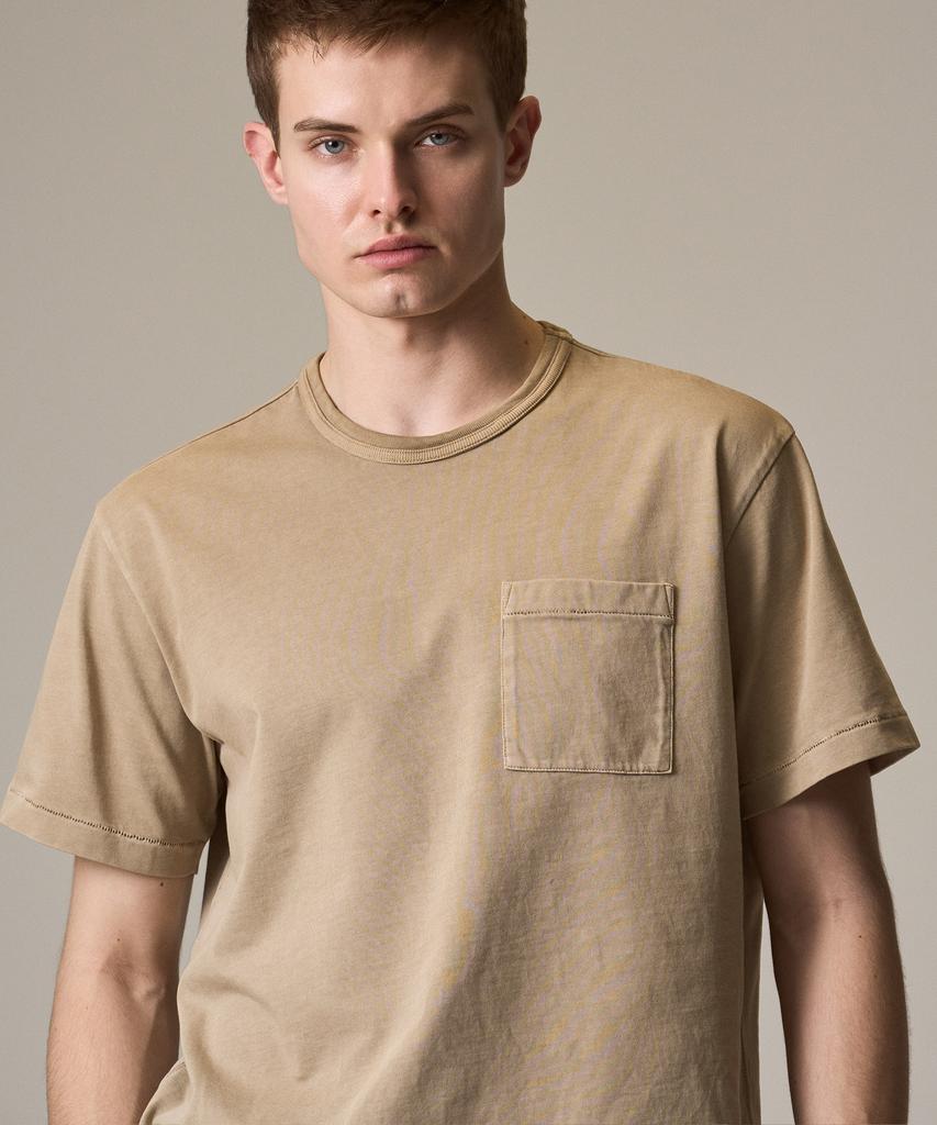 Laijeuaenbillou Garment-Dyed Everyday Cotton T-Shirt Oatmeal (Relaxed Fit)