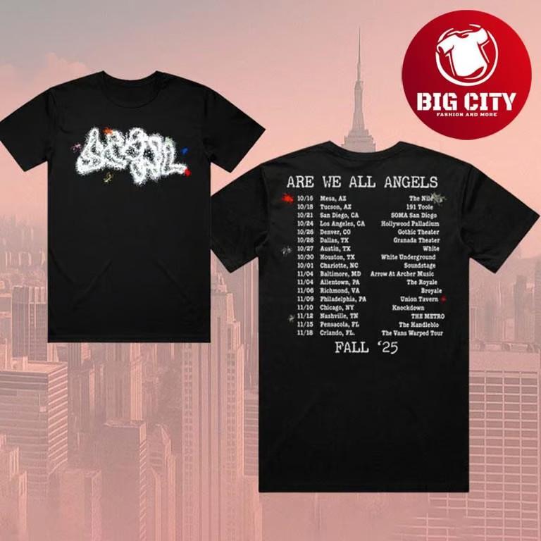 Scowl Are We All Angels Fall Tour 2025 Two Sided T-Shirt Unisex T-Shirt S