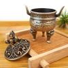 1pc Alloy Pixiu Lion Tripod Incense Burner Mini Retro Home Decor Auspicious Cloud Incense Tablet Burner (Without Incense) 7