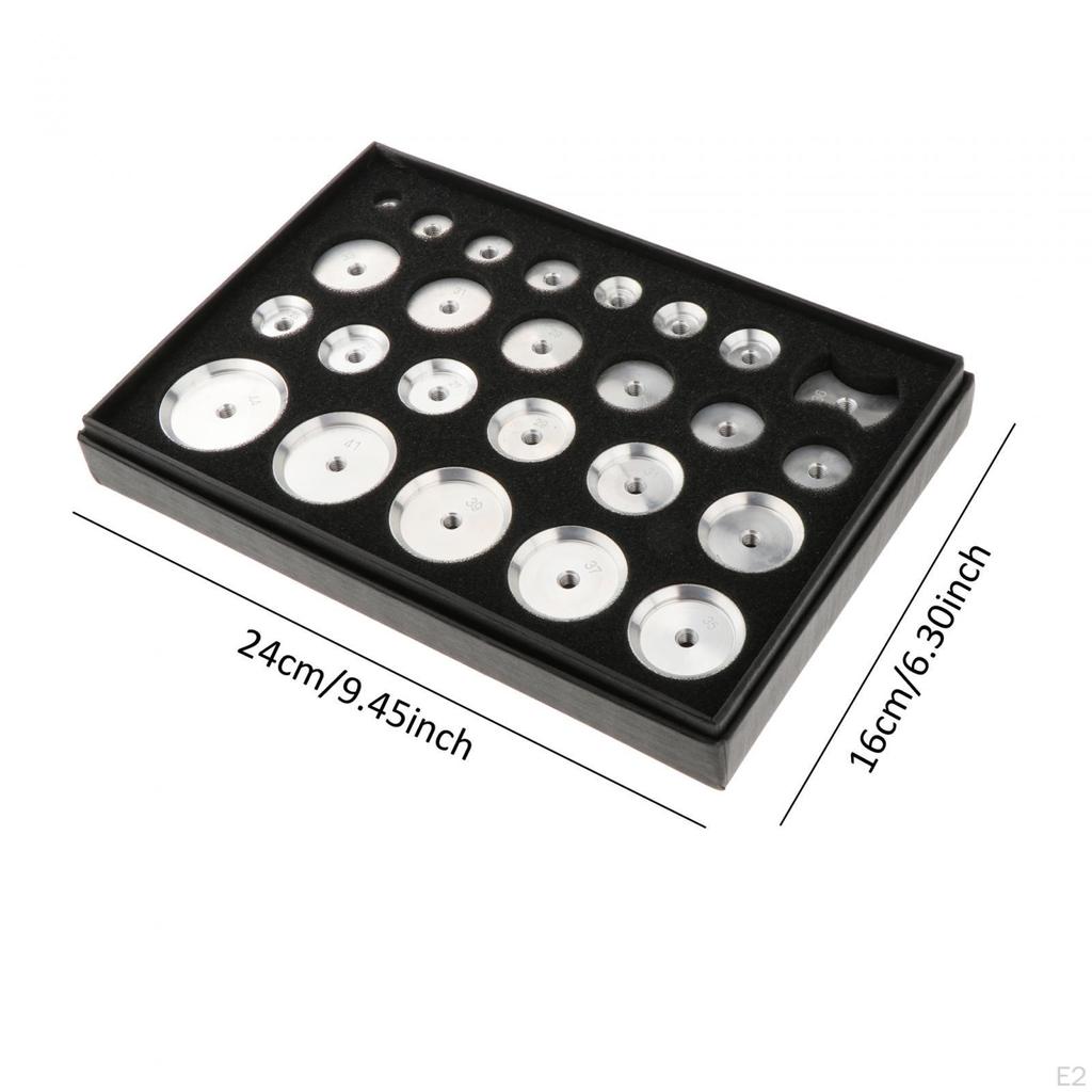25 Pieces Watch Back Press Dies Case Repairing Tools Professional Aluminum