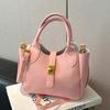 Fashion trend hand-carried bucket bag woman 2025 new summer simple and versatile work casual messenger bag woman