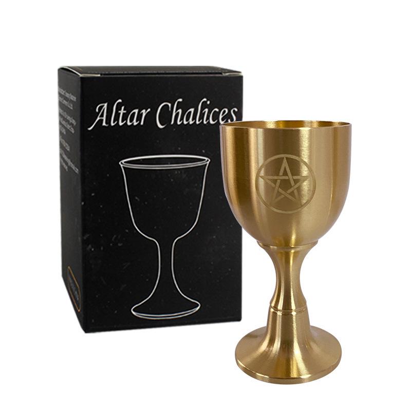 1PC Brass Holy Grail Astrological Tool Altar Chalic Prop Ritual Cup Altar Ornament Cup Chalice Cup For Altars Rituals