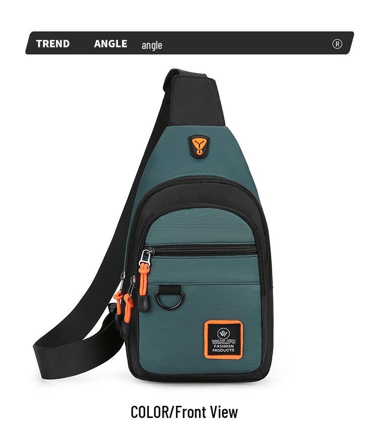 Men's Trendy Lightweight Sporty Chest Bag - Large Capacity, Wear-Resistant, Multi-Compartment Crossbody for Commuting