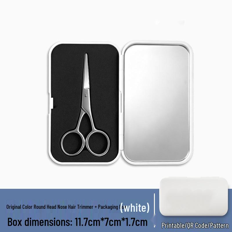 Set de Tijeras para Recortar Nariz y Cejas para Hombre - Punta Redonda, Recortadora Manual para Vello Nasal y Cejas