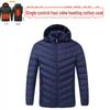 Men's Multi-Zone Hooded Electric Heated Cotton Coat with Long Sleeves