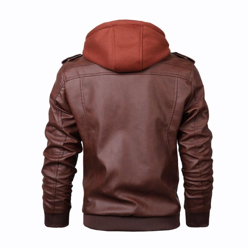 Spring and Autumn New Men's Clothing Men's PU Leather Plain Leather Jacket Coat Large Size Men's Fashion Trend