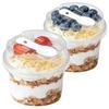 10 Pezzi Tazze Monouso per Budino Leggere Rotonde Trasparenti con Coperchi Cucchiaini per Picnic all'Aperto Servizio Yogurt Dessert