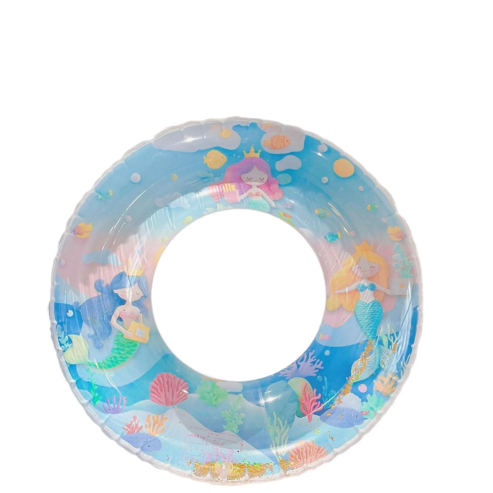 Mermaid Sequins Swimming Ring Children S Inflatable Swimming Ring Cartoon Fish Tail Adult Swimming Ring Underarm Ring (,60# suitable for children 2-4 years old)