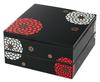 Made In HAKOYA Tatsumiya Square Hors Hyakuka 54277 Japan, 22.5mm Two-Tier D'oeuvre Box, Black, (Flower) Design,