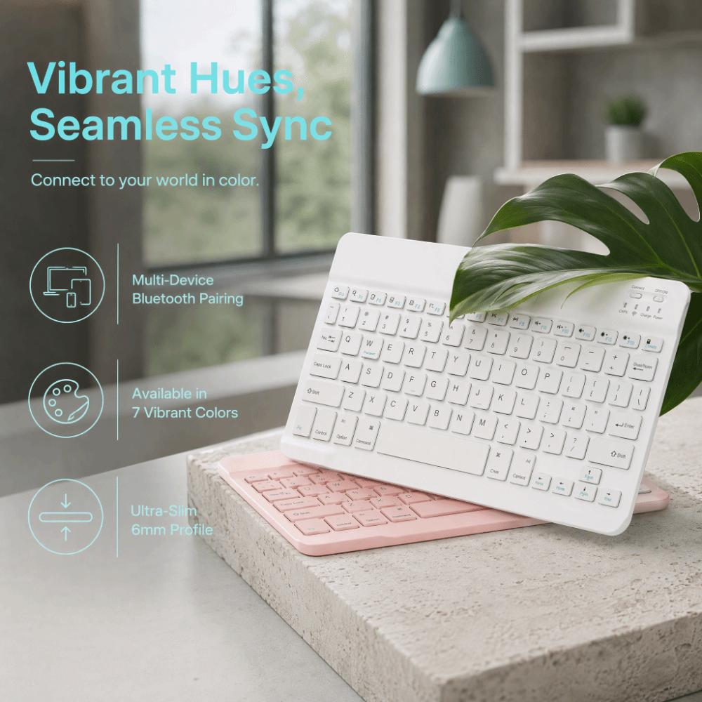 10 Inch Mini Keyboard Rechargeable Wireless Keyboard Portable Slim Keyboard Work From Home