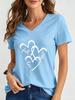 Funny Love 3D Print Women's T-Shirts Fashion V-neck Short Sleeve Tops Daily Casual Girl T shirt Summer Loose Tee Ladies Clothing