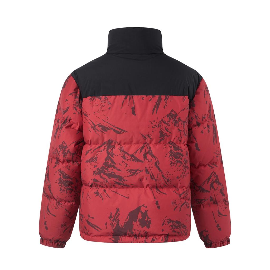 Li-Ning Li Ning Down Jacket Unisex Agate Red Mountain Grain All Over Print AYMU601-6