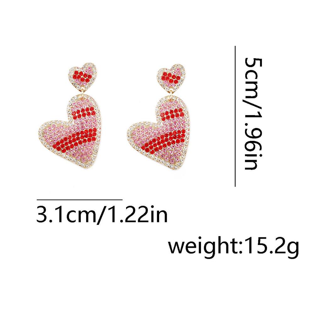 Fashion, Romantic Valentine's Day Temperament, Women's Love Full of Diamond Earrings, Personality, Niche Models