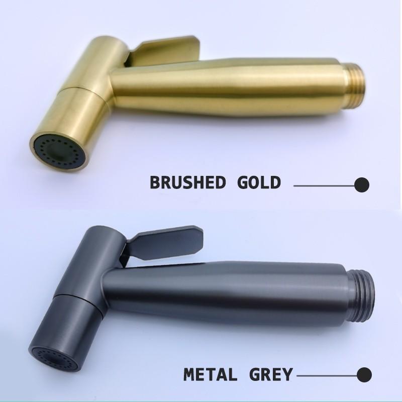 Stainless Steel Sprayer Matt Black Gold Toilet Partner Brass Cold Valve Metal Grey Gloss Chrome Household Bidet Sprayer Set
