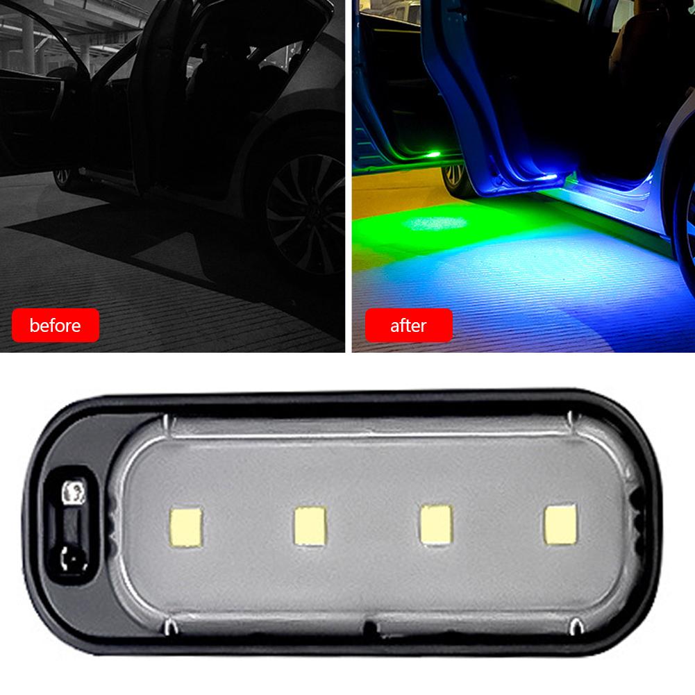 Wireless RGB Car Door Welcome Light Auto LED Decoration Ambient Lamps USB Charging Door Light Safety Anti-collision Signal Lamp