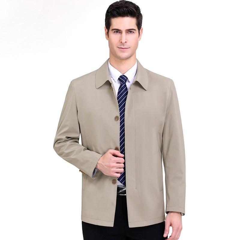 

Single-breasted Buttoned Men s Jacket, Spring and Autumn Style, Middle-aged Men s Tops, Dad Style, Loose, Large Size, Iron-free Casual Wear 170
