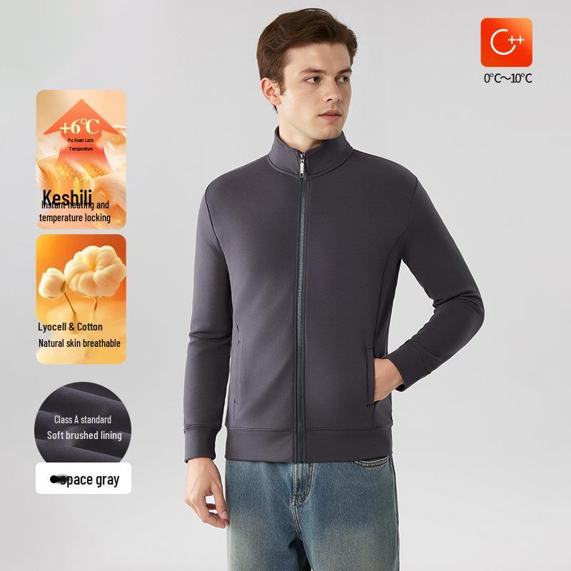 Conalily Men s Stand-Up Collar Casual Jacket - Spring/Autumn Long Sleeve Sports Hoodie L (suggested for 50-67.5 kg)