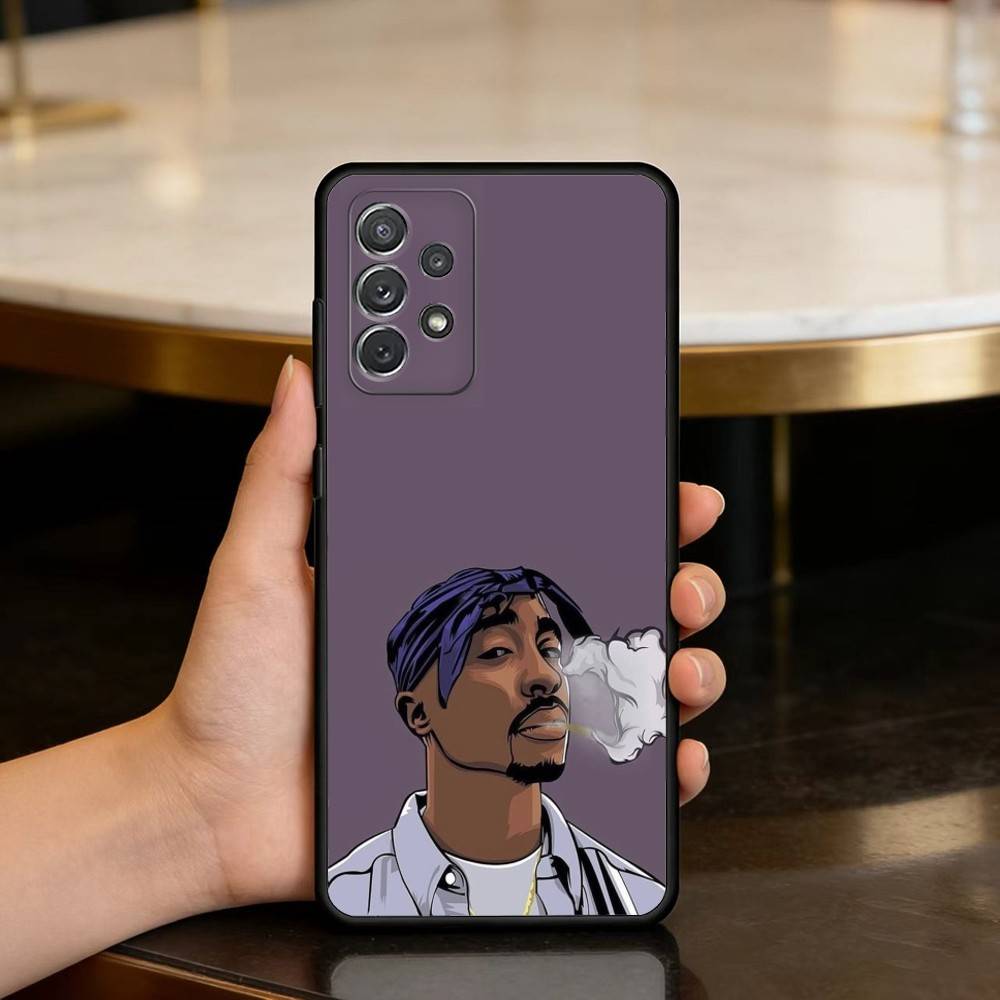 Rapper 2Pac Sänger Handyhülle Für Samsung Galaxy A73,A72,A71,A70,A53,A52,A51,Weiche Silikon Schwarze Hülle