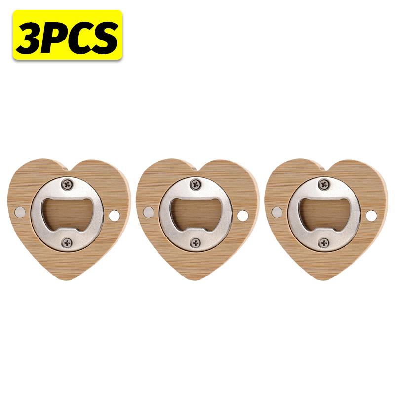 1/10PCS Magnetic Bamboo Bottle Openers Refrigerator Sticker Suction Beer Opener for Cocktail Beer Household Party Barware Tool1