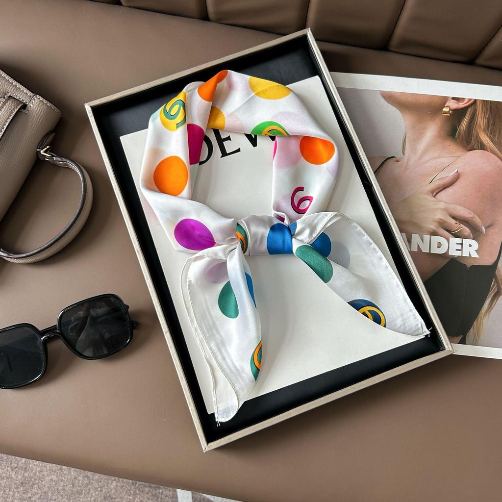 Korean Style High-End Printed Silk Scarf - Versatile Fashion Accessory