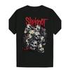 Men S Slipknot Graphic Tee - Casual Black Polyester T-Shirt with Skull Design  Round Neck  Machine Washable for Summer