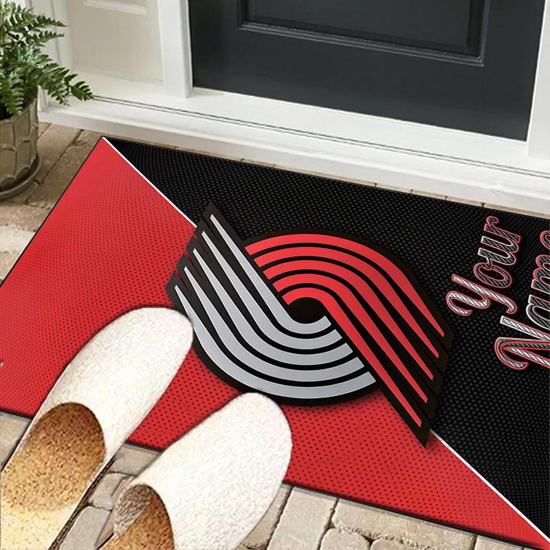 Custom NameTrail Blazers Logo Carpet, Indoor Rug, Chair Rug, Living Rooms, Doormat Made From Polyester Home Decor Birthday Christmas Gifts