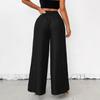 Women's Pleated Wide Leg Pants with Metal Fasteners Multi Color Casual Trousers