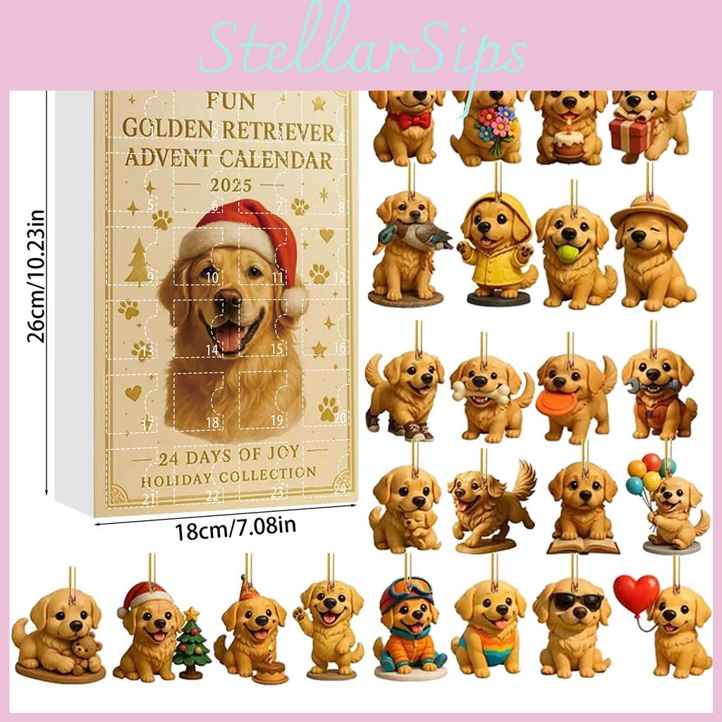 Dog Theme Christmas Advent Calendar With Acrylic Animal Figures For Holiday Gift Giving