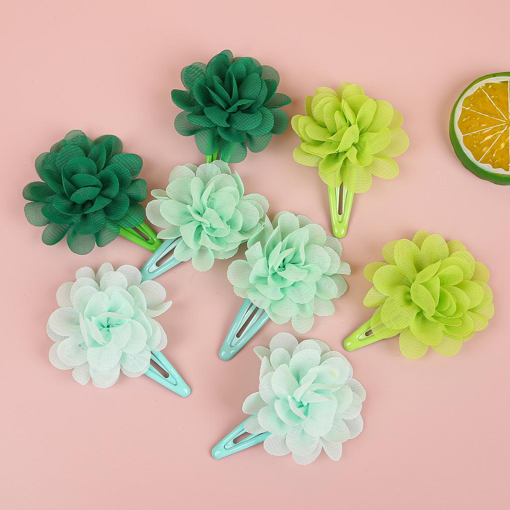 6PCS Chiffon Flower Hair Clips Baby Girls Hairpins Barrettes Clips Soft Floral Hair Clip for Baby Turban Infant Hair Accessories