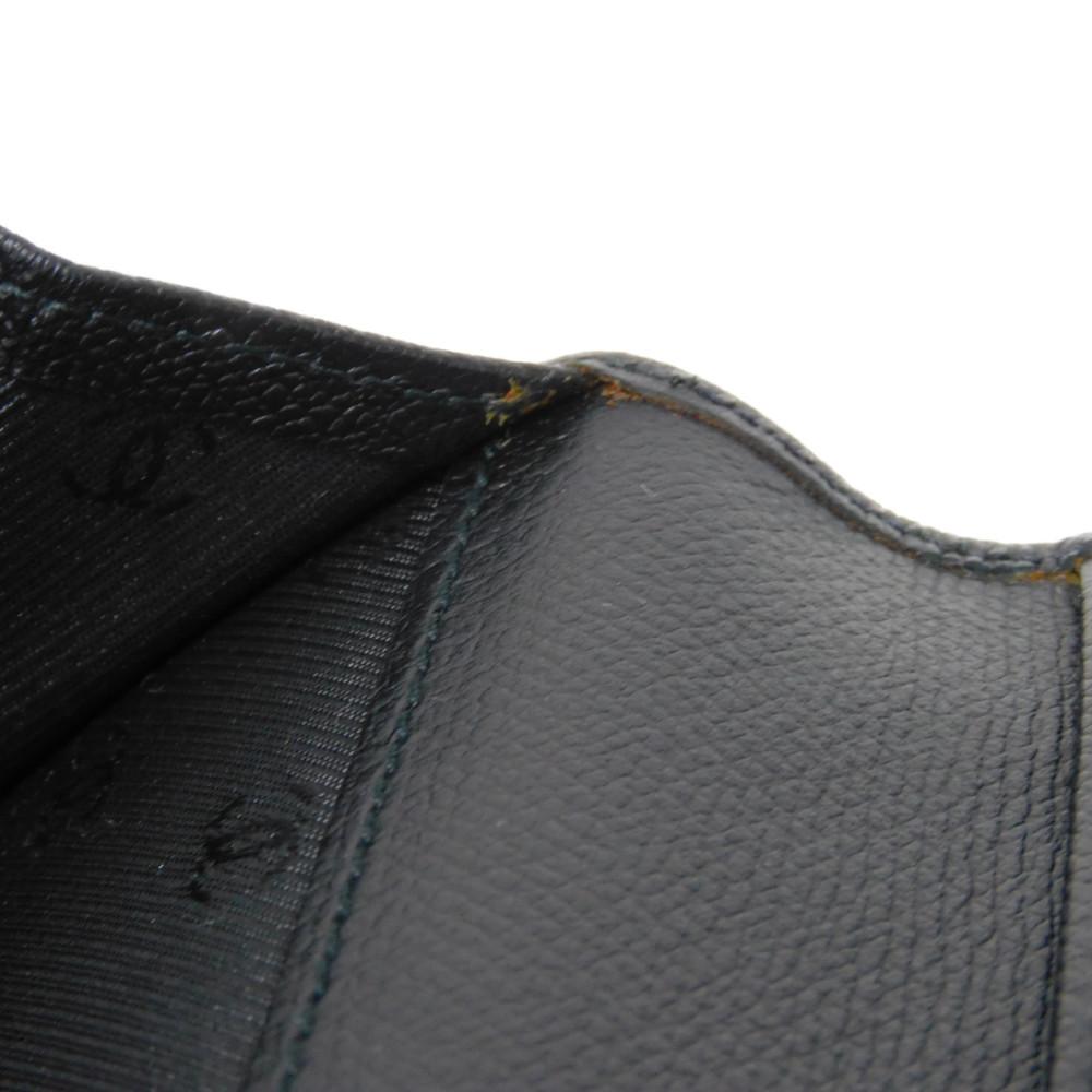 Used 10097 COCO Button Long Flap Wallet A20905 7940 Excellent Condition CC Mark Calfskin Enamel 9th Series COCO Mark
